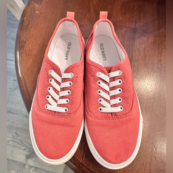 3 old navy girls peach orange lace up sneakers casual y2k shoes slip on - Picture 5 of 5